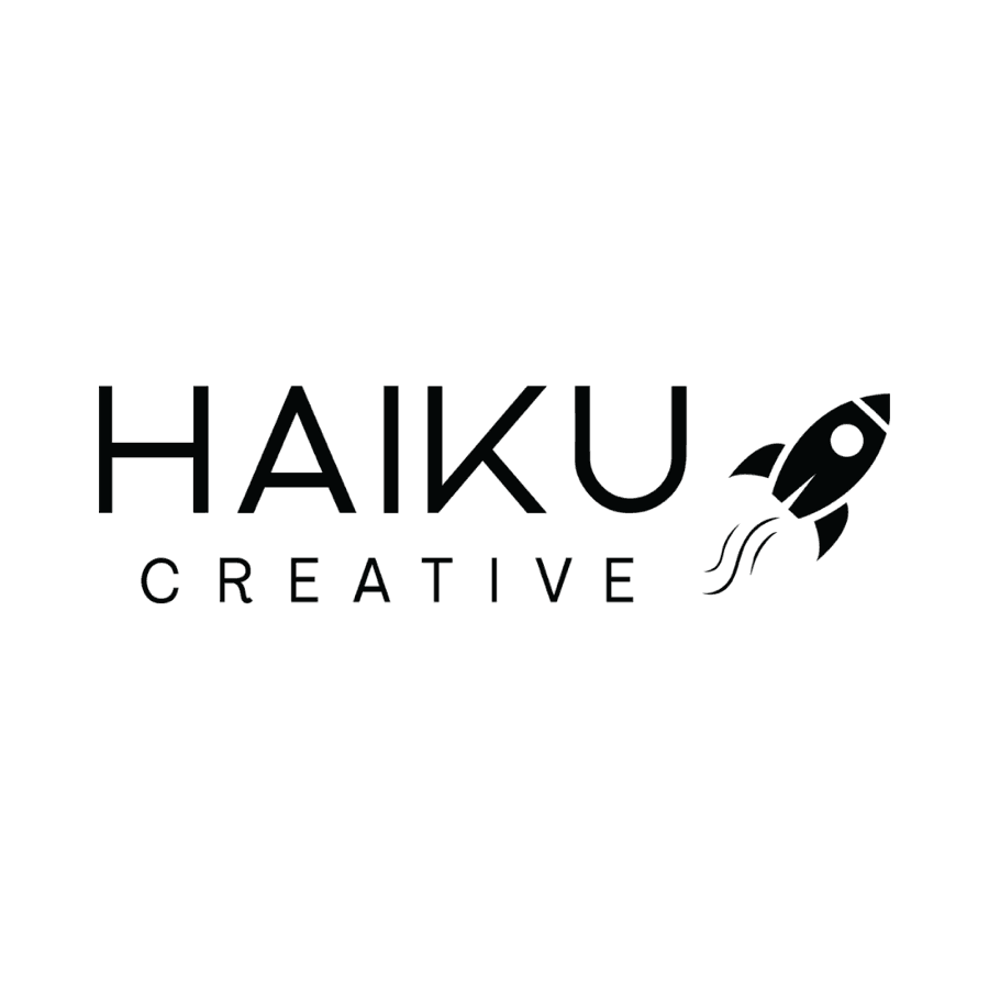 Haiku Creative -logo kultaisena läpinäkyvällä taustalla